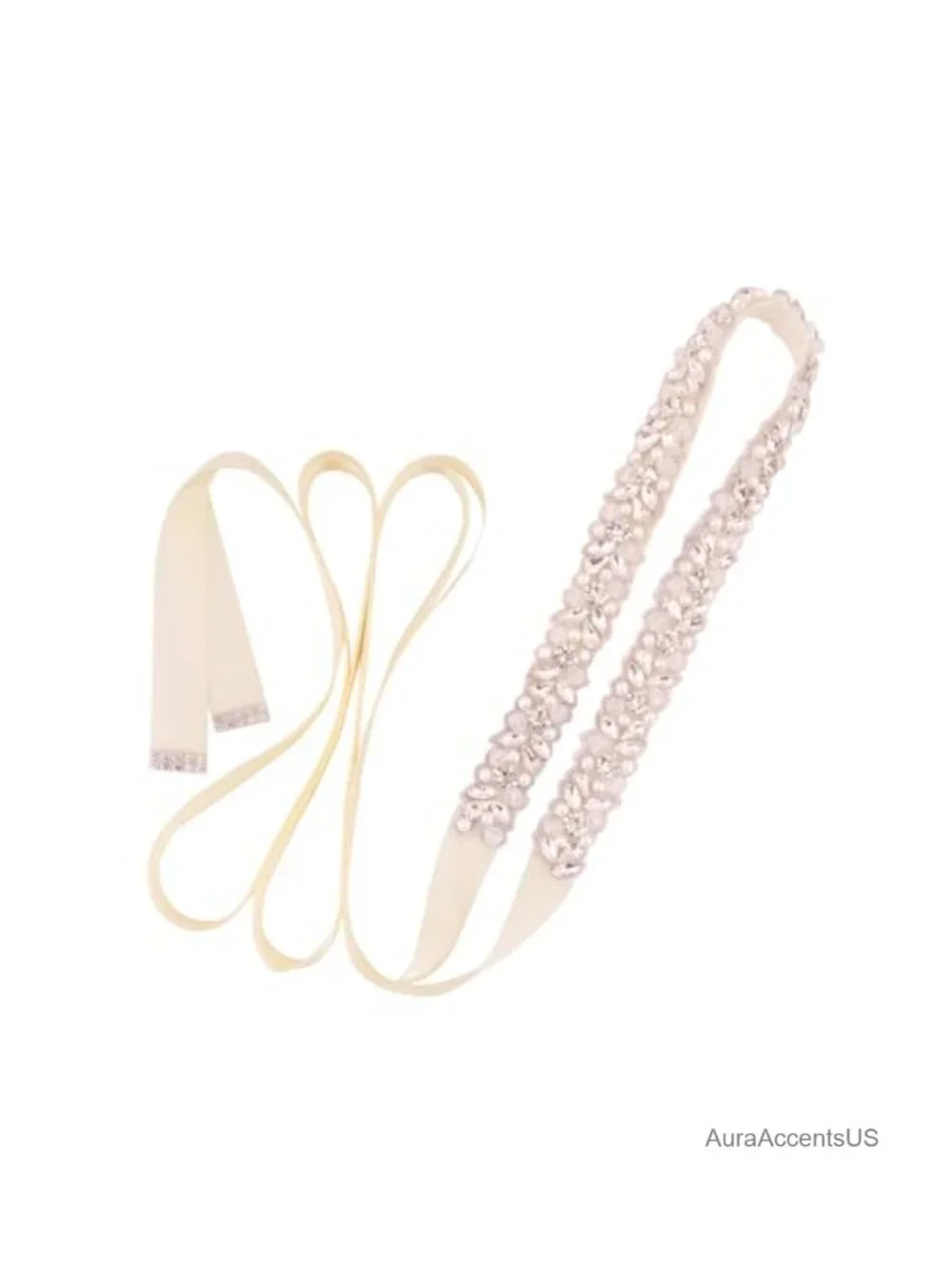 Handmade Rhinestone Pearl Sash Bridal Belt Wedding Ribbon Belt